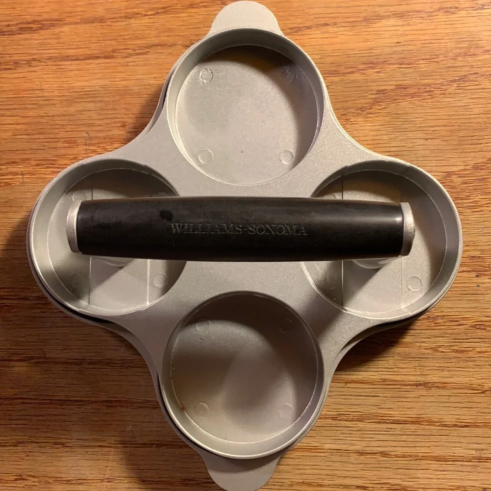 Williams-Sonoma mini 4 burgers/sliders press EUC
